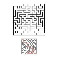 Abstact labyrinth. Educational game for kids. Puzzle for children. Maze conundrum. Find the right path. Vector illustration.