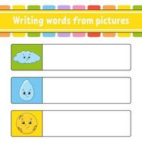 Find the correct answer. Draw a line. Learning words. Education developing worksheet. Activity page for study English. Game for children. Funny character. Isolated vector illustration. Cartoon style.