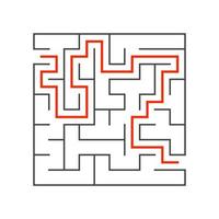 Abstact labyrinth. Educational game for kids. Puzzle for children. Maze conundrum. Find the right path. Vector illustration.