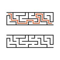 Abstact labyrinth. Educational game for kids. Puzzle for children. Maze conundrum. Find the right path. Vector illustration.