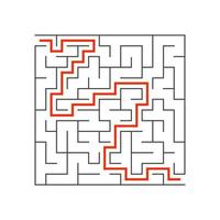 Abstact labyrinth. Educational game for kids. Puzzle for children. Maze conundrum. Find the right path. Vector illustration.