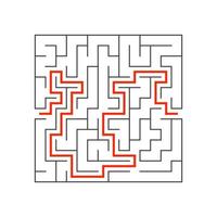 Abstact labyrinth. Educational game for kids. Puzzle for children. Maze conundrum. Find the right path. Vector illustration.