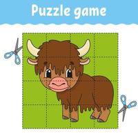 juego de rompecabezas para niños. hoja de trabajo de desarrollo educativo. juego de aprendizaje para niños. página de actividad. para niños pequeños. acertijo para preescolar. Ilustración de vector aislado plano simple en estilo de dibujos animados lindo.