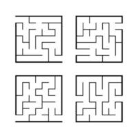 A set of mazes. Game for kids. Puzzle for children. Labyrinth conundrum. Find the right path. Vector illustration.
