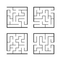 A set of mazes. Game for kids. Puzzle for children. Labyrinth conundrum. Find the right path. Vector illustration.