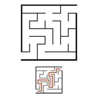 Abstact labyrinth. Educational game for kids. Puzzle for children. Maze conundrum. Find the right path. Vector illustration.