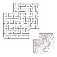 Abstact labyrinth. Educational game for kids. Puzzle for children. Maze conundrum. Find the right path. Vector illustration.