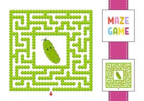 Maze. Game for kids. Funny labyrinth. Education developing worksheet. Activity page. Puzzle for children. Cute cartoon style. Riddle for preschool. Logical conundrum. Color vector illustration.