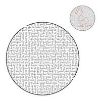 Difficult big maze. Game for kids and adults. Puzzle for children. Labyrinth conundrum. Find the right path. Flat vector illustration.