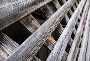 Damaged wooden fence photo