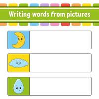 Find the correct answer. Draw a line. Learning words. Education developing worksheet. Activity page for study English. Game for children. Funny character. Isolated vector illustration. Cartoon style.