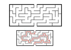 Abstact labyrinth. Educational game for kids. Puzzle for children. Maze conundrum. Find the right path. Vector illustration.