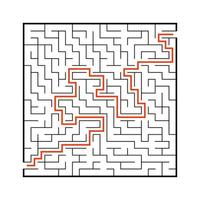 Abstact labyrinth. Educational game for kids. Puzzle for children. Maze conundrum. Find the right path. Vector illustration.