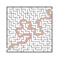 Abstact labyrinth. Educational game for kids. Puzzle for children. Maze conundrum. Find the right path. Vector illustration.