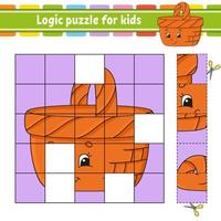 rompecabezas de lógica para niños. hoja de trabajo de desarrollo educativo. juego de aprendizaje para niños. página de actividad. para niños pequeños. acertijo para preescolar. Ilustración de vector aislado plano simple en estilo de dibujos animados lindo.