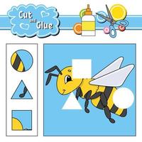 Cut and glue. Education developing worksheet. Activity page. Game for children. Isolated vector illustration in cute cartoon style.