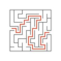 Abstact labyrinth. Educational game for kids. Puzzle for children. Maze conundrum. Find the right path. Vector illustration.