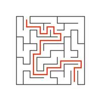 Abstact labyrinth. Educational game for kids. Puzzle for children. Maze conundrum. Find the right path. Vector illustration.