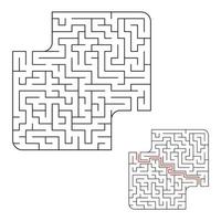 Abstact labyrinth. Educational game for kids. Puzzle for children. Maze conundrum. Find the right path. Vector illustration.