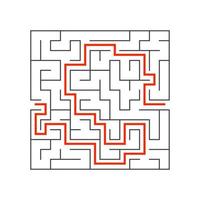 Abstact labyrinth. Educational game for kids. Puzzle for children. Maze conundrum. Find the right path. Vector illustration.