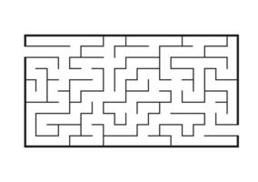 laberinto rectangular negro. juego para niños. rompecabezas para niños. enigma del laberinto. Ilustración de vector plano aislado sobre fondo blanco.