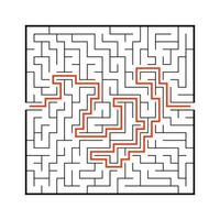 Abstact labyrinth. Educational game for kids. Puzzle for children. Maze conundrum. Find the right path. Vector illustration.