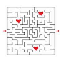 Funny maze. Game for kids. Puzzle for children. Cartoon style. Labyrinth conundrum. Color vector illustration. Find the right path. The development of logical and spatial thinking.