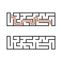 Abstact labyrinth. Educational game for kids. Puzzle for children. Maze conundrum. Find the right path. Vector illustration.