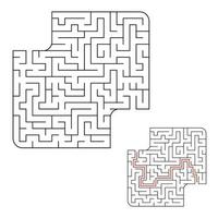 Abstact labyrinth. Educational game for kids. Puzzle for children. Maze conundrum. Find the right path. Vector illustration.