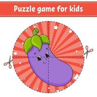 juego de rompecabezas para niños. hoja de trabajo de desarrollo educativo. juego de aprendizaje para niños. página de actividad. para niños pequeños. acertijo para preescolar. Ilustración de vector aislado plano simple en estilo de dibujos animados lindo.