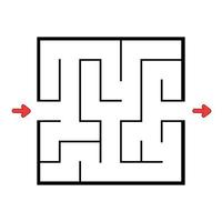 Abstact labyrinth. Educational game for kids. Puzzle for children. Maze conundrum. Find the right path. Vector illustration.