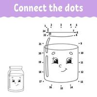 Dot to dot. Draw a line. Handwriting practice. Learning numbers for kids. Education developing worksheet. Activity page. Game for toddler and preschoolers. Isolated vector illustration. Cartoon style.