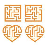 A set of mazes. Game for kids. Puzzle for children. Labyrinth conundrum. Find the right path. Vector illustration.