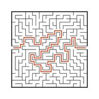 Abstact labyrinth. Educational game for kids. Puzzle for children. Maze conundrum. Find the right path. Vector illustration.