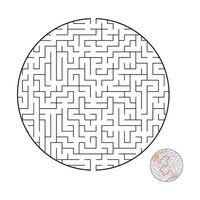 Abstact labyrinth. Educational game for kids. Puzzle for children. Maze conundrum. Find the right path. Vector illustration.