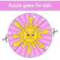 Puzzle game for kids . Education developing worksheet. Learning game for children. Activity page. For toddler. Riddle for preschool. Simple flat isolated vector illustration in cute cartoon style.