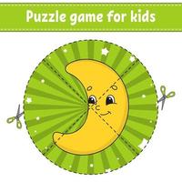 Puzzle game for kids . Education developing worksheet. Learning game for children. Activity page. For toddler. Riddle for preschool. Simple flat isolated vector illustration in cute cartoon style.