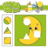 Cut and glue. Education developing worksheet. Activity page. Game for children. Isolated vector illustration in cute cartoon style.