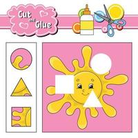 Cut and glue. Education developing worksheet. Activity page. Game for children. Isolated vector illustration in cute cartoon style.