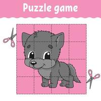 Puzzle game for kids . Education developing worksheet. Learning game for children. Activity page. For toddler. Riddle for preschool. Simple flat isolated vector illustration in cute cartoon style.