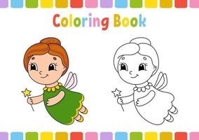 Coloring book for kids. Cheerful character. Simple flat isolated vector illustration in cute cartoon style.