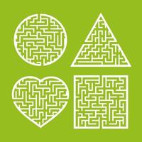 A set of mazes. Game for kids. Puzzle for children. Labyrinth conundrum. Find the right path. Vector illustration.