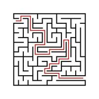 Abstact labyrinth. Educational game for kids. Puzzle for children. Maze conundrum. Find the right path. Vector illustration.