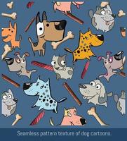 dibujos animados de perros en un patrón sin costuras. vector