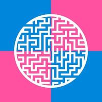 Abstact labyrinth. Game for kids. Puzzle for children. Maze conundrum. Find the right path. Color vector illustration.