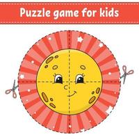 Puzzle game for kids . Education developing worksheet. Learning game for children. Activity page. For toddler. Riddle for preschool. Simple flat isolated vector illustration in cute cartoon style.