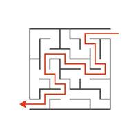 Abstact labyrinth. Educational game for kids. Puzzle for children. Maze conundrum. Find the right path. Vector illustration.
