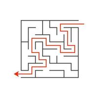 Abstact labyrinth. Educational game for kids. Puzzle for children. Maze conundrum. Find the right path. Vector illustration.