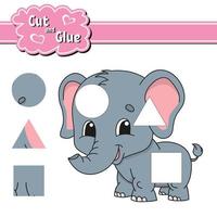 Cut and glue. Education developing worksheet. Activity page. Game for children. Isolated vector illustration in cute cartoon style.