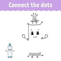 Dot to dot. Draw a line. Handwriting practice. Learning numbers for kids. Education developing worksheet. Activity page. Game for toddler and preschoolers. Isolated vector illustration. Cartoon style.